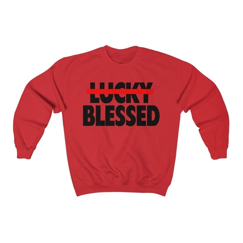 Load image into Gallery viewer, Blessed Not Lucky Unisex Sweatshirt, Religious
