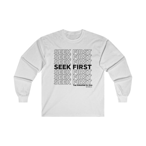 Load image into Gallery viewer, Seek First Long Sleeve Tee, Matthew 6:33 Shirt,
