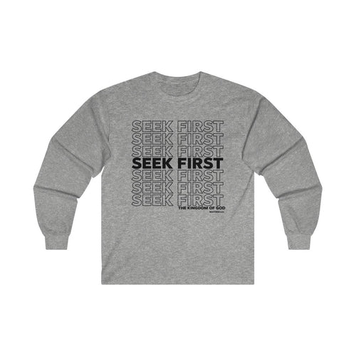 Load image into Gallery viewer, Seek First Long Sleeve Tee, Matthew 6:33 Shirt,
