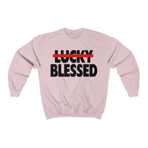 Load image into Gallery viewer, Blessed Not Lucky Unisex Sweatshirt, Religious

