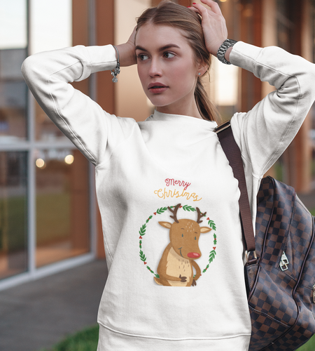 Womens Reindeer Crewneck Sweatshirt