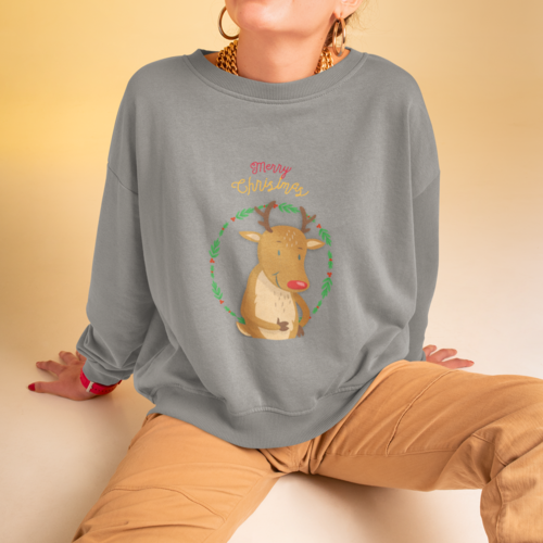 Load image into Gallery viewer, Womens Reindeer Crewneck Sweatshirt

