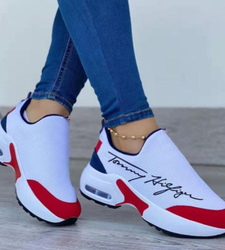 Casual Breathable Wedges Ladies Walking Sneakers Flat Women Shoes
