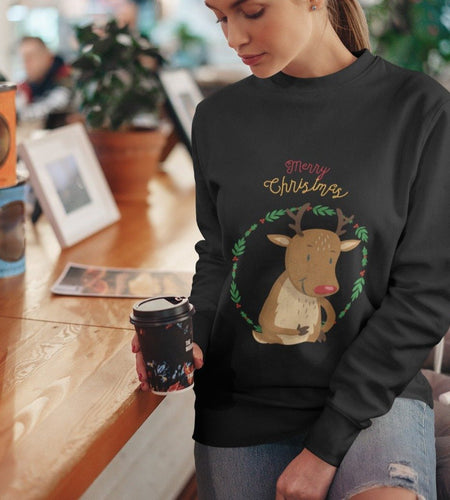 Womens Reindeer Crewneck Sweatshirt