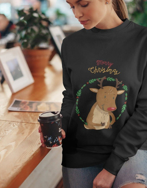 Load image into Gallery viewer, Womens Reindeer Crewneck Sweatshirt
