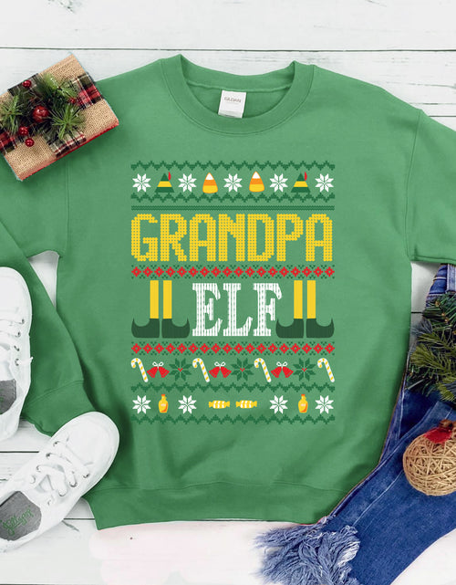 Load image into Gallery viewer, Grandpa ELF Christmas Sweatshirt
