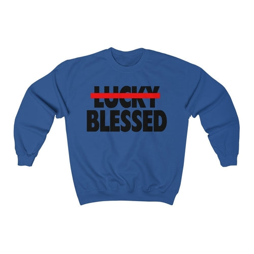 Load image into Gallery viewer, Blessed Not Lucky Unisex Sweatshirt, Religious
