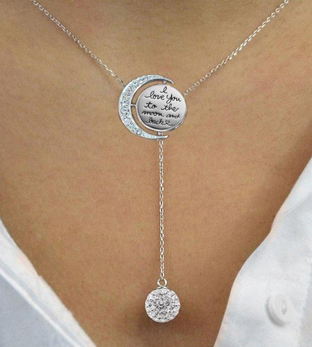 Engraved To The Moon And Back Y Necklace