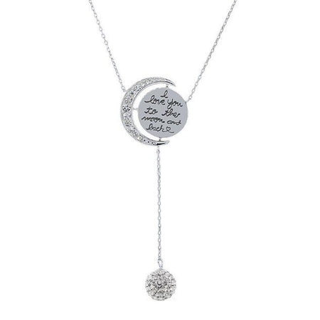 Engraved To The Moon And Back Y Necklace