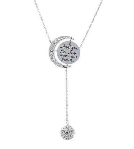 Engraved To The Moon And Back Y Necklace